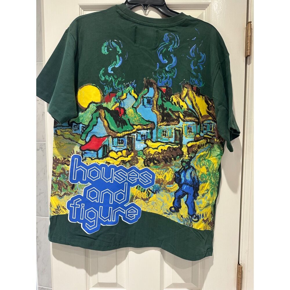Rebel Vengeance "Vincent van Gogh" Art Graphic Tee Medium | NWT | Forest Green
